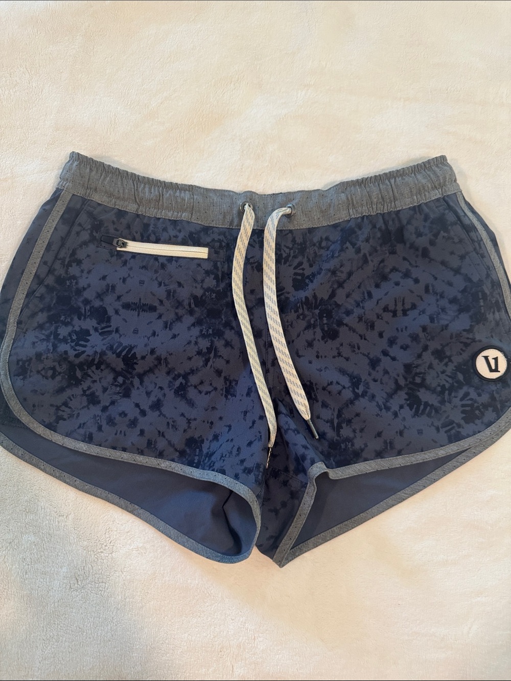 Vuori Navy Blue Tie-Dye Women’s Performance Shorts